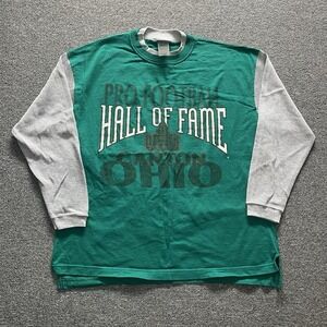 Pro Football Hall of Fame‎ Ohio Long Sleeve Shirt Green Grey Jostens Mens Large